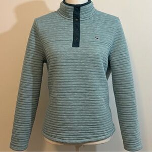 Vineyard Vines Women’s Ribbed Snap Mock Neck Pullover Top - Size Medium